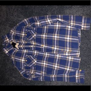 American Eagle blue and white flannel